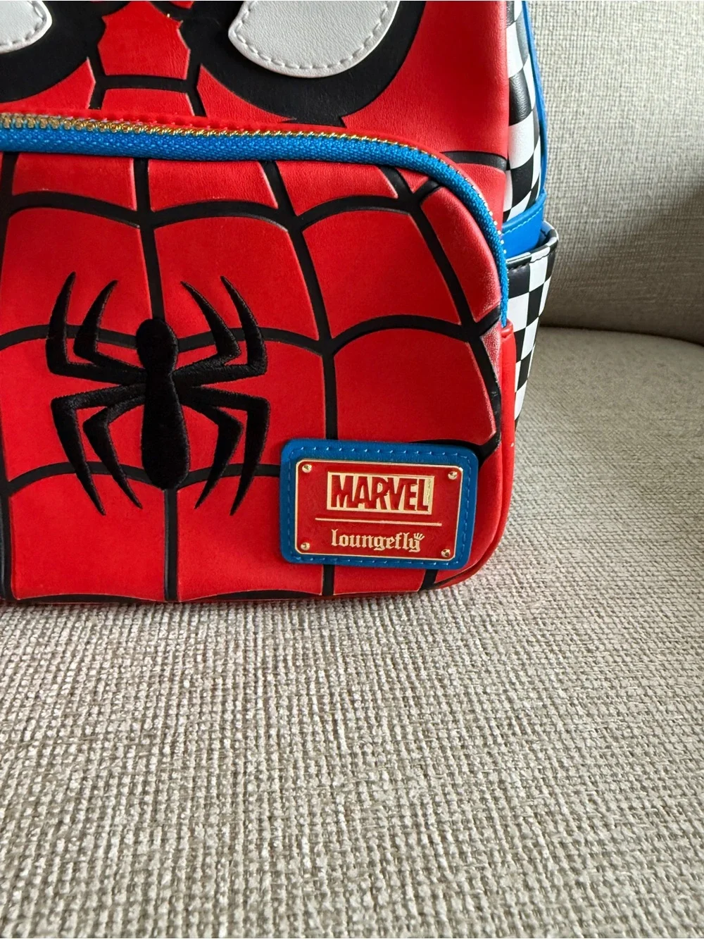 🔥 RETIRED! Loungefly x Marvel checkered Spider-Man Mini Backpack